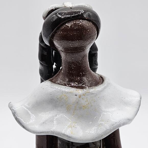 Vintage Hand-Crafted Faceless Woman with Flowers Ceramic Figurine Artisan Glazed - Picture 4 of 10